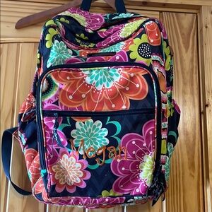 {Vera Bradley} Multicolor Floral Backpack Ziggy Zinnia School Travel MEGAN